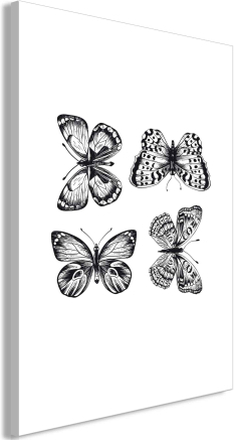 Lærredstryk Four Butterflies (1 del)