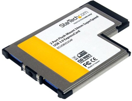 Startech 2 Port Flush Mount Expresscard 54mm Superspeed Usb 3.0 Card Adapter