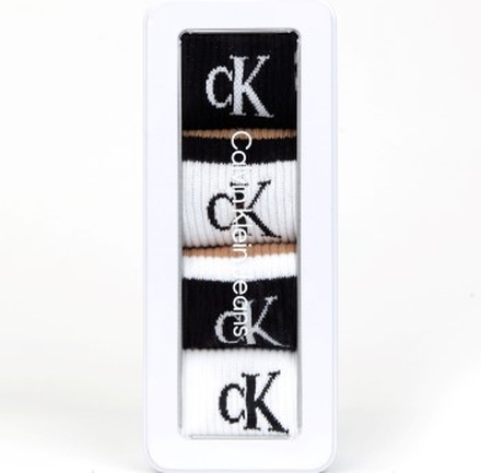 Calvin Klein Strømper 4P Sport Logo Socks Gift Box Svart/Hvit One Size Herre
