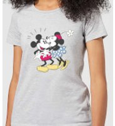 Disney Mickey Mouse Minnie Kiss Women's T-Shirt - Grey - M