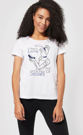Disney Princess Cinderella All You Need Is Love Women's T-Shirt - White - XL
