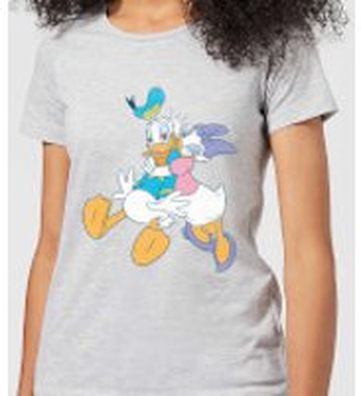 Disney Mickey Mouse Donald Daisy Kiss Women's T-Shirt - Grey - XXL