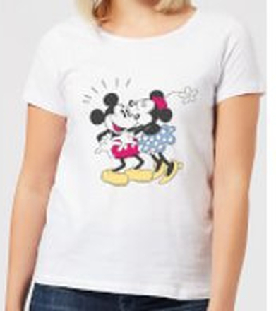Disney Mickey Mouse Minnie Kiss Women's T-Shirt - White - L - White
