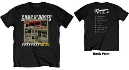 Guns N"' Roses: Unisex T-Shirt/Lies Track List (Back Print) (Large)