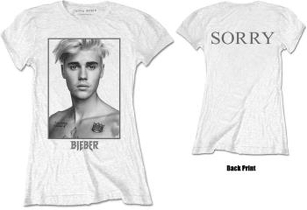 Justin Bieber: Ladies T-Shirt/Sorry Ladies (Back Print) (Large)