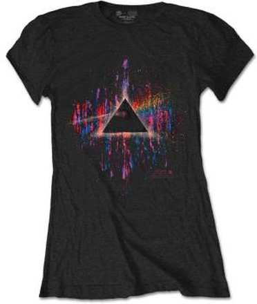 Pink Floyd: Ladies T-Shirt/Dark Side of the Moon Pink Splatter (X-Large)