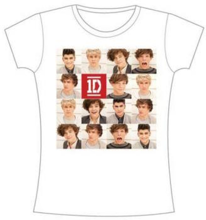 One Direction: Ladies T-Shirt/Polaroid Band (Skinny Fit) (X-Large)