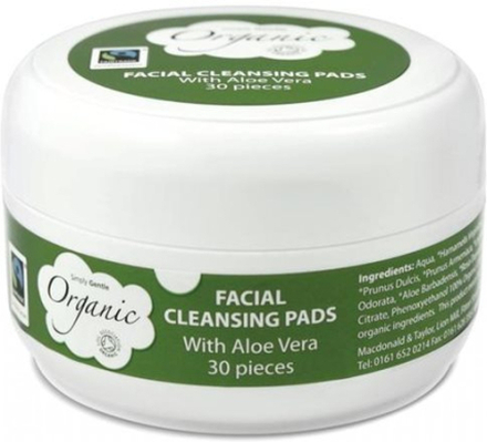 Simply Gentle, Organic Facial Cleansing Pads, 30 Pieces