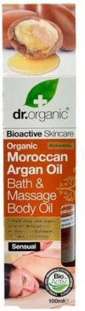 Dr. Organic, Moroccan Argan Oil Bath 6 Massage Body Oil, 100 Ml.