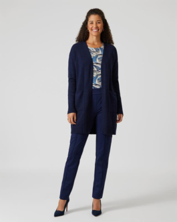 Fiora Blue Cardigan im Streifen- oder Uni-Design