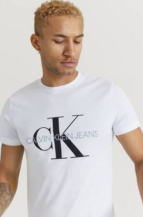 Calvin Klein Jeans T-shirt Iconic Monogram SS Slim Tee Hvit