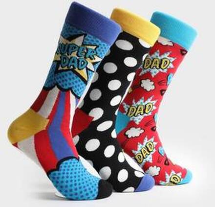 Happy Socks Sokker 3-pk Super Dad Socks Gift Set Multi