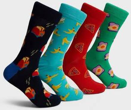 Happy Socks 4-Pk Sokker Food For Thought Socks Gift Set Multi