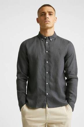 Les Deux Skjorte Christoph Linen B.D. Shirt Blå