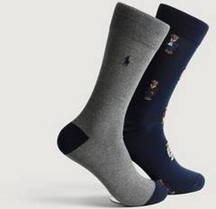 Polo Ralph Lauren 2-Pack Strumpor Allover Bear Sock Blå