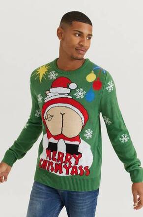 Speechless Stickad tröja Christmas Sweater Grön