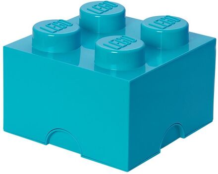 Pudełko z pokrywką Lego Square Four Turquoise
