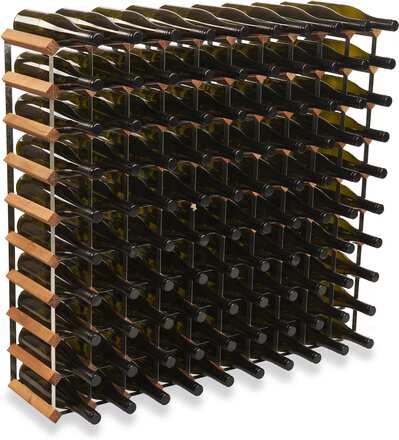 Vino Vita vinreol - Mørkbejdset fyrretræ - 100 flasker