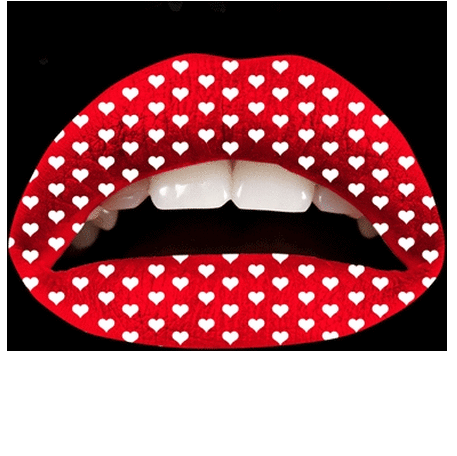 Lipstickers rood met hartjes