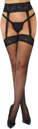 Fishnet Garterbelt Stockings O/S Strumpbyxor