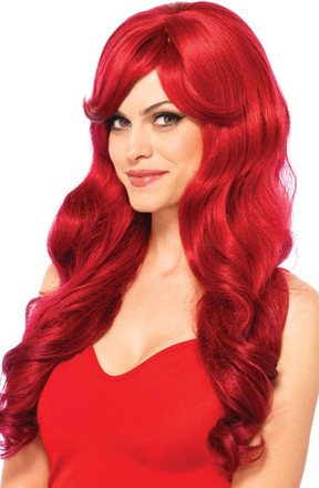 Leg Avenue Long Wavy Wig Red Peruukki