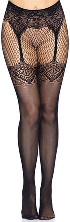 Leg Avenue Fishnet Tights With Backseam O/S Strømpebukser