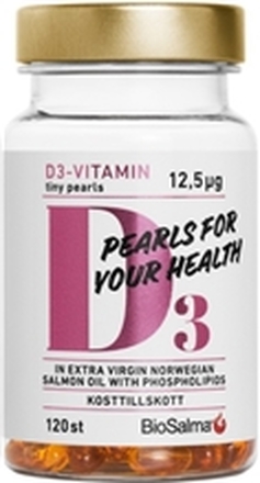 BioSalma D3-vitamin 12,5µg tiny pearls 120 kapslar