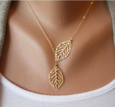 Halsband "Leaf" -Guldfärgad