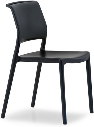 Stol Ara 310, sh.46 cm, stapelbar, svart