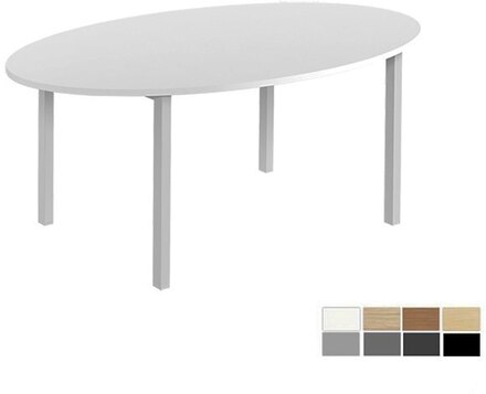 Konferensbord Elips 200x100x74 cm, 3 färger på stativ, 8 färger på bordsskiva