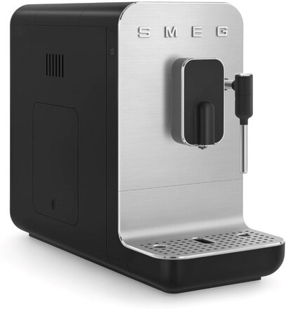 Helautomatisk espressomaskin 50's Style, mjölkskummare, matt, svart