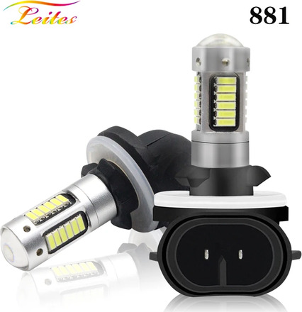 2pcs High Power DRL Lamps 6500K White 30SMD 4014 881 880 H27 LED Replacement Bulbs For Car Fog Lights Daytime Running Lights 12V