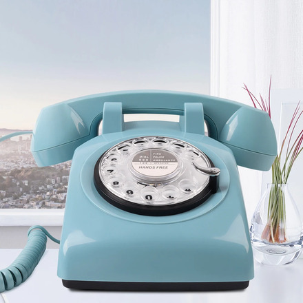 Revolve Dial Vintage Pink Yellow Black Blue Landline Telephone Plastic Home Office Retro Wire Landline Fixed Phone Europe Style