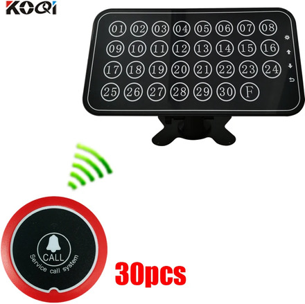 Restaurant Waiter Calling System Wireless Table Bell Pagers 1 host receiver 30 Call Transmitters