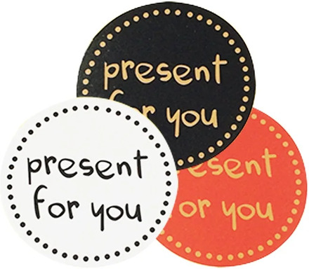 90Pcs/lot Hot Sale 'present for you' Design Sticker Labels Food Seals Gift Stickers For Wedding Seals White/Black/Red 3 Color