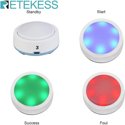 Retekess 1Pcs TM101 Wireless Call Button Answer Buzzer For Intelligent Responder Knowledge And Debate Contest Answer Buzzer