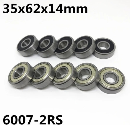 2pcs High quality 6007-2RS ball bearing 35x62x14 mm deep groove ball bearing 6007RS 6007