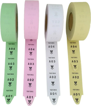 5 rolls/pack 2000 tickets Turn O Matic Wireless Queue Call System Ticket Paper Roll Number