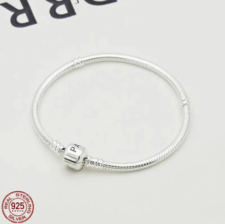 Hot selling 925 sterling silver classic bucket buckle snake bone chain bracelet fits original charm beading DIY exquisite gifts