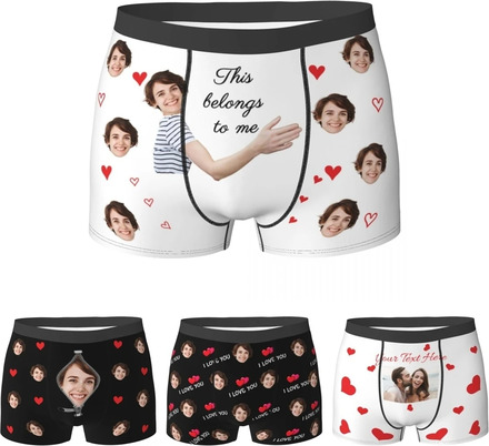 Personalize Boxer with Face Custom Photo Man's Underwear Gift for Man Boyfriend Anniversary/Birthday/Wedding Gifts