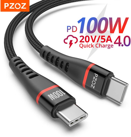PZOZ 100W USB C zu USB Typ C Kabel Quick Charge 4,0 PD 5A Schnelle Lade Für MacBook iPad samsung