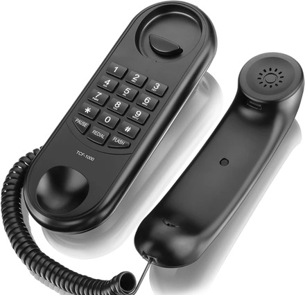 TCF1000 Fixed Landline Telephone Wall Phone with Mute, Pause, and Redial Functions with Redial Pause and Flash Functions Desk