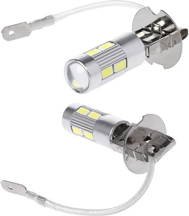 2PCS/Lot Car Light H3 LED High Power Long Lifespan LED Fog Running Light Bulb 10SMD 5630 5730 Super Bright LED Auto Lamp