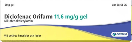 Diclofenac Orifarm gel 11,6 mg/g 50 g