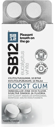 SB12 Boost Eucalyptus White tuggummi 10 st