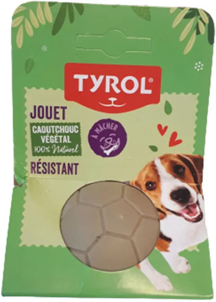 Tyrol Hundleksak Fotboll Naturgummi 6 cm