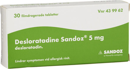 Desloratadine Sandoz filmdragerad tablett 5 mg 30 st