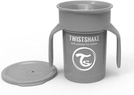 Twistshake 360 Cup 6+ mån Pastel Grey