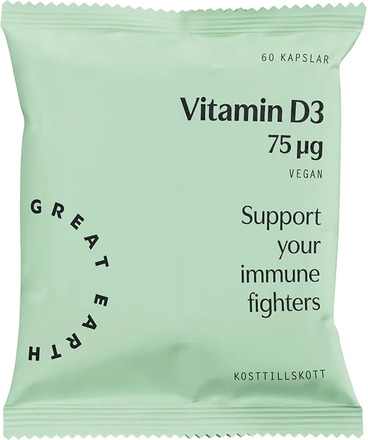 Great Earth Vitamin D3 75 µg refill 60 kapslar