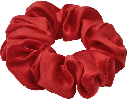 Lenoites Mulberry Silk Scrunchie Red